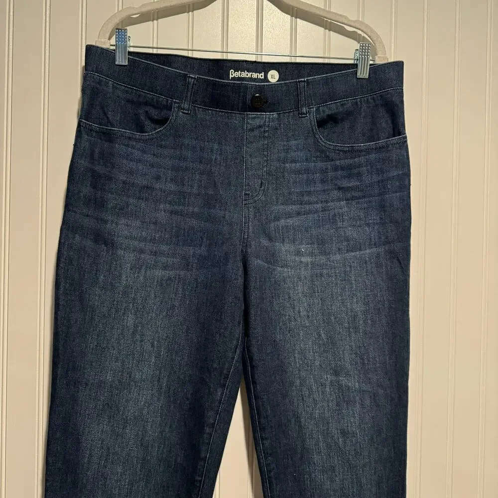 Betabrand Pull On Straight Leg Jeans Size XL